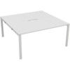 2 PERSON DOUBLE BENCH DESK 1200x800mm EACH - WHITE/WHITE thumbnail-0