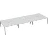 6 PERSON DOUBLE BENCH DESK 1200x800mm EACH - WHITE/WHITE thumbnail-0