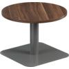 600mm CIRCULAR LOW CONTRACT TABLE - SILVER/DARK WALNUT thumbnail-0