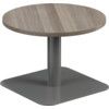 600mm CIRCULAR LOW CONTRACT TABLE - SILVER/GREY OAK thumbnail-0