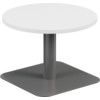 600mm CIRCULAR LOW CONTRACT TABLE - SILVER/WHITE thumbnail-0