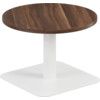 600mm CIRCULAR LOW CONTRACT TABLE - WHITE/DARK WALNUT thumbnail-0