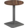 600mm CIRCULAR MID CONTRACT TABLE - SILVER/DARK WALNUT thumbnail-0