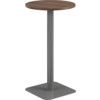 600mm CIRCULAR HIGH CONTRACT TABLE - SILVER/DARK WALNUT thumbnail-0