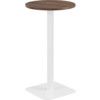 600mm CIRCULAR HIGH CONTRACT TABLE - WHITE/DARK WALNUT thumbnail-0