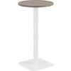 600mm CIRCULAR HIGH CONTRACT TABLE - WHITE/GREY OAK thumbnail-0