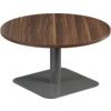 800mm CIRCULAR LOW CONTRACT TABLE - SILVER/DARK WALNUT thumbnail-0