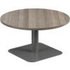 800mm CIRCULAR LOW CONTRACT TABLE - SILVER/GREY OAK thumbnail-0