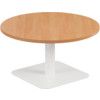 800mm CIRCULAR LOW CONTRACT TABLE - SILVER/WHITE thumbnail-0