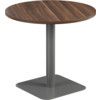 800mm CIRCULAR MID CONTRACT TABLE - SILVER/DARK WALNUT thumbnail-0