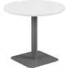 800mm CIRCULAR MID CONTRACT TABLE - SILVER/WHITE thumbnail-0