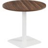 800mm CIRCULAR MID CONTRACT TABLE - WHITE/DARK WALNUT thumbnail-0