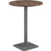 800mm CIRCULAR HIGH CONTRACT TABLE - SILVER/DARK WALNUT thumbnail-0