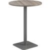 800mm CIRCULAR HIGH CONTRACT TABLE - SILVER/GREY OAK thumbnail-0