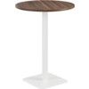 800mm CIRCULAR HIGH CONTRACT TABLE - WHITE/DARK WALNUT thumbnail-0