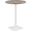 800mm CIRCULAR HIGH CONTRACT TABLE - WHITE/GREY OAK thumbnail-0