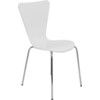 PICASSO H/D WOODEN CAFETERIA CHAIR - WHITE/CHROME thumbnail-0