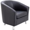 TUB ARMCHAIR WITH METAL FEET - BLACK PU thumbnail-0