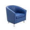 TUB ARMCHAIR WITH METAL FEET - DARK BLUE PU thumbnail-0