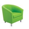 TUB ARMCHAIR WITH METAL FEET - LIME PU thumbnail-0