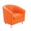 TUB ARMCHAIR WITH METAL FEET - ORANGE PU thumbnail-0