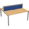 2 Person Double Bench Desk with Cable Port, Silver/Beech, 1200 x 800mm thumbnail-0