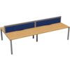 4 Person Double Bench Desk with Cable Port, Silver/Beech, 1200 x 800mm thumbnail-0