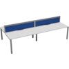 4 Person Double Bench Desk with Cable Port, Silver/White, 1200 x 800mm thumbnail-0