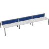 6 Person Double Bench Desk with Cable Port, Silver/White, 1200 x 800mm thumbnail-0