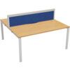 2 Person Double Bench Desk with Cable Port, White/Beech, 1200 x 800mm thumbnail-0