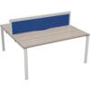 2 PERSON DOUBLE BENCH DESK 1200x780mm EACH - WHITE/GREY OAK thumbnail-0