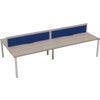 4 Person Double Bench Desk with Cable Port, White/Grey Oak, 1200 x 800mm thumbnail-0