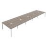 10 Person Double Bench Desk with Cable Port, White/Grey Oak, 1200 x 800mm thumbnail-0