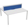 2 Person Double Bench Desk with Cable Port, White/Oak, 1200 x 800mm thumbnail-0