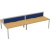 4 Person Double Bench Desk with Cable Port, White/Oak, 1200 x 800mm thumbnail-0