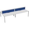 4 Person Double Bench Desk with Cable Port, White, 1200 x 800mm thumbnail-0