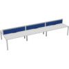 6 Person Double Bench Desk with Cable Port, White, 1200 x 800mm thumbnail-0