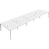 10 Person Double Bench Desk with Cable Port, White, 1200 x 800mm thumbnail-0