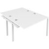 2 Person Double Bench Desk Extension with Cable Port, White, 1200 x 800mm thumbnail-0