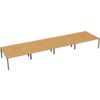 8 Person Double Bench Desk with Cut Out, Silver/Beech, 1200 x 800mm thumbnail-0