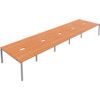 10 Person Double Bench Desk with Cut Out, Silver/Beech, 1200 x 800mm thumbnail-0