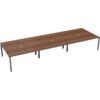 6 Person Double Bench Desk with Cut Out, Silver/Walnut, 1200 x 800mm thumbnail-0