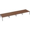 8 Person Double Bench Desk with Cut Out, Silver/Walnut, 1200 x 800mm thumbnail-0