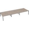 6 Person Double Bench Desk with Cut Out, Silver/Grey Oak, 1200 x 800mm thumbnail-0