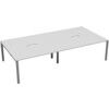 4 Person Double Bench Desk with Cut Out, Silver/White, 1200 x 800mm thumbnail-0