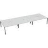 6 Person Double Bench Desk with Cut Out, Silver/White, 1200 x 800mm thumbnail-0