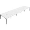 10 Person Double Bench Desk with Cut Out, Silver/White, 1200 x 800mm thumbnail-0