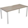 1 Person Bench Desk with Cut Out, White/Grey Oak, 1200 x 800mm thumbnail-0