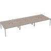 6 Person Double Bench Desk with Cut Out, White/Grey Oak, 1200 x 800mm thumbnail-0