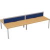 4 Person Double Bench Desk with Cable Port, White/Beech, 1400 x 800mm thumbnail-0